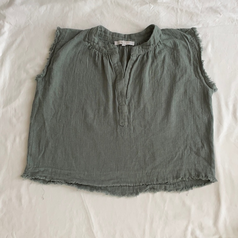 Olivaceous mint green sleeveless top